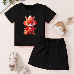 Toddler Kid 2pcs Bottoming Set Short Sleeve T shirt & Matching Shorts