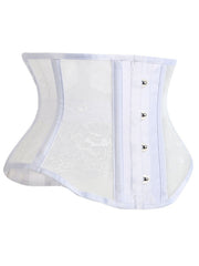 Floral Lace Strapless Corset Tummy Control Lace Up Body Shaper