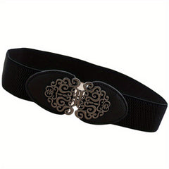 Stylish Buckle Thin Elastic Belt Waistband Solid Decorative Belts Dress Girdle