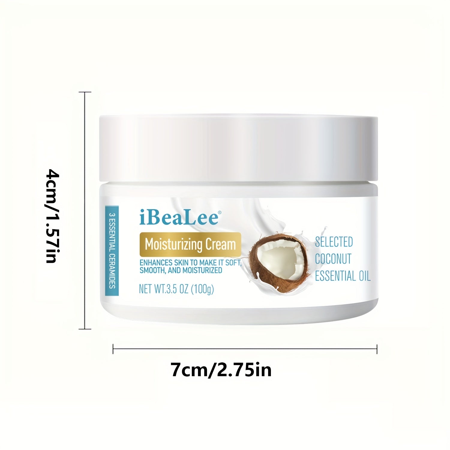 Coconut Moisturizer Body Hydrating Cream for Dry Skin 3.5 oz