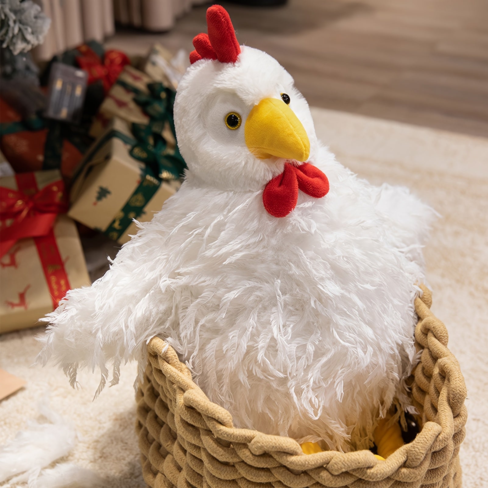 28Cm Chicken Plush Toy Rooster Shape Soft Comfortable Home Decoration Birthday