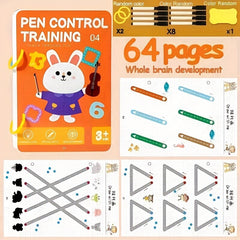 Kids' Pen Control Magic Workbook Set - Number & Alphabet Writing Practice