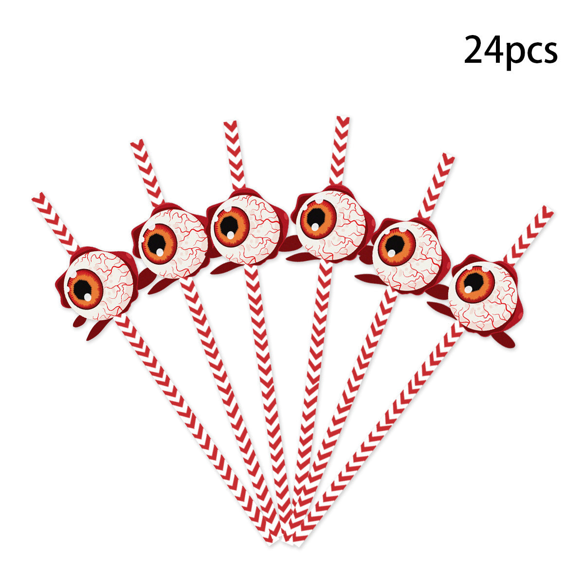 24pcs Halloween Straws Skeleton Spider Cup Drink Decoration