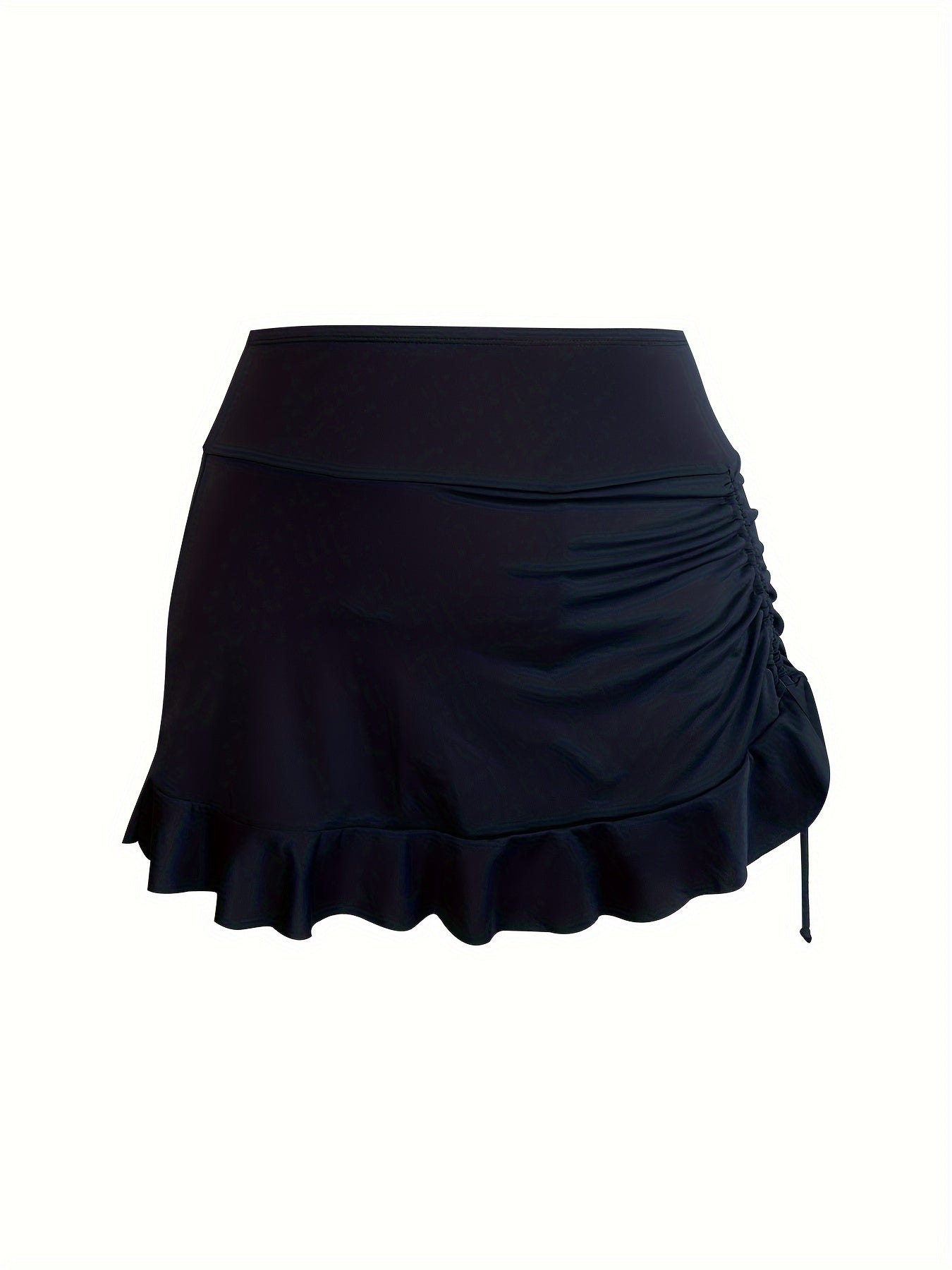  Sports Skirt Women's Plus Ruched Ruffle Trim Mini Skirt