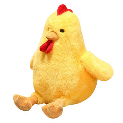 2pcs Rooster Plush Dolls Yellow Chicken Red Comb Stuffed Animals for Christmas