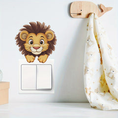 Cartoon Lion Switch Sticker for Home Decoration