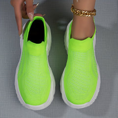 Women's Platform Sock Sneakers Knitted Slip On Sports Shoes