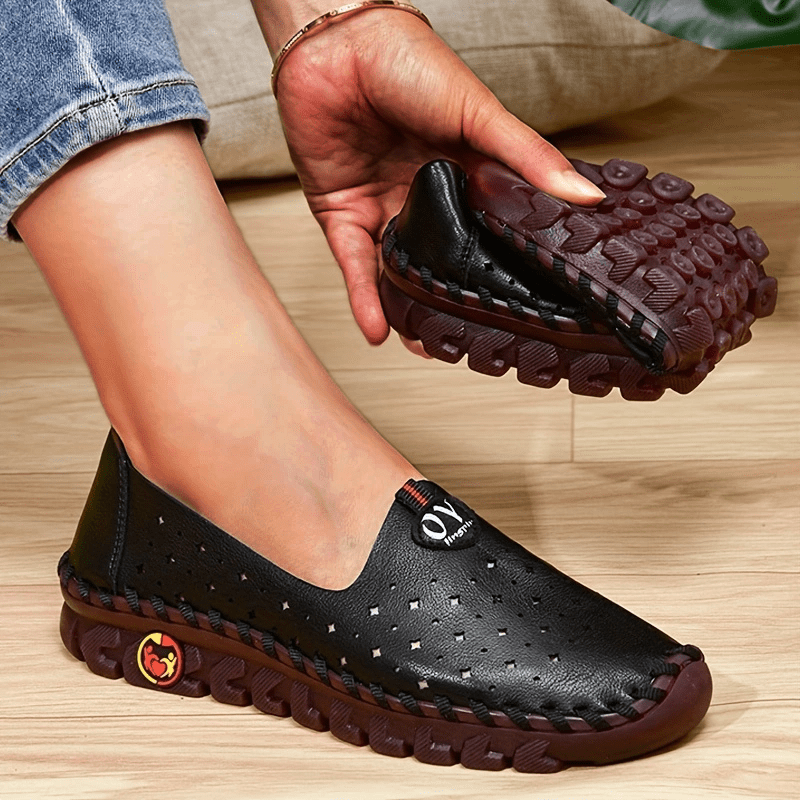 Women's Hollow Out Flat Loafers Slip On Shoes Casual Low Top Flats