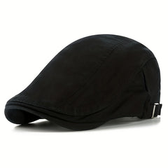 Solid Men's Casual Beret Vintage Visor Cap For Men