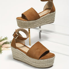 Women's Platform Espadrille Sandals Ankle Strap Wedge Heels