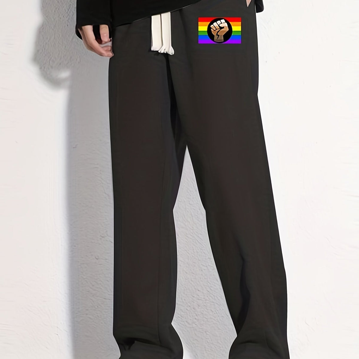 Rainbow Flag Pattern Joggers Men's Casual Loose Fit Pants