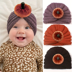 Kids' Pumpkin Head Knit Beanie Hat for Winter