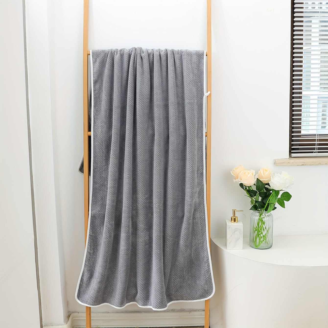 High Bath Sheet Coral Fleece Microfiber Towel Gray