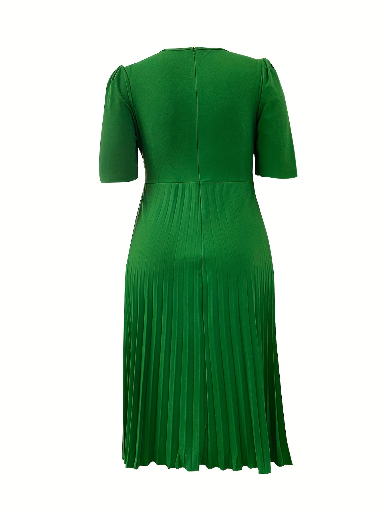  Solid Puff Sleeve Maxi Dress