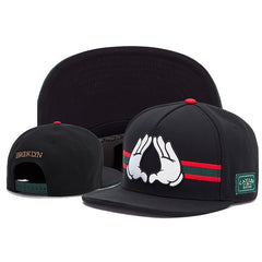Men's Hip Hop Hat With 2 Hands Embroidery