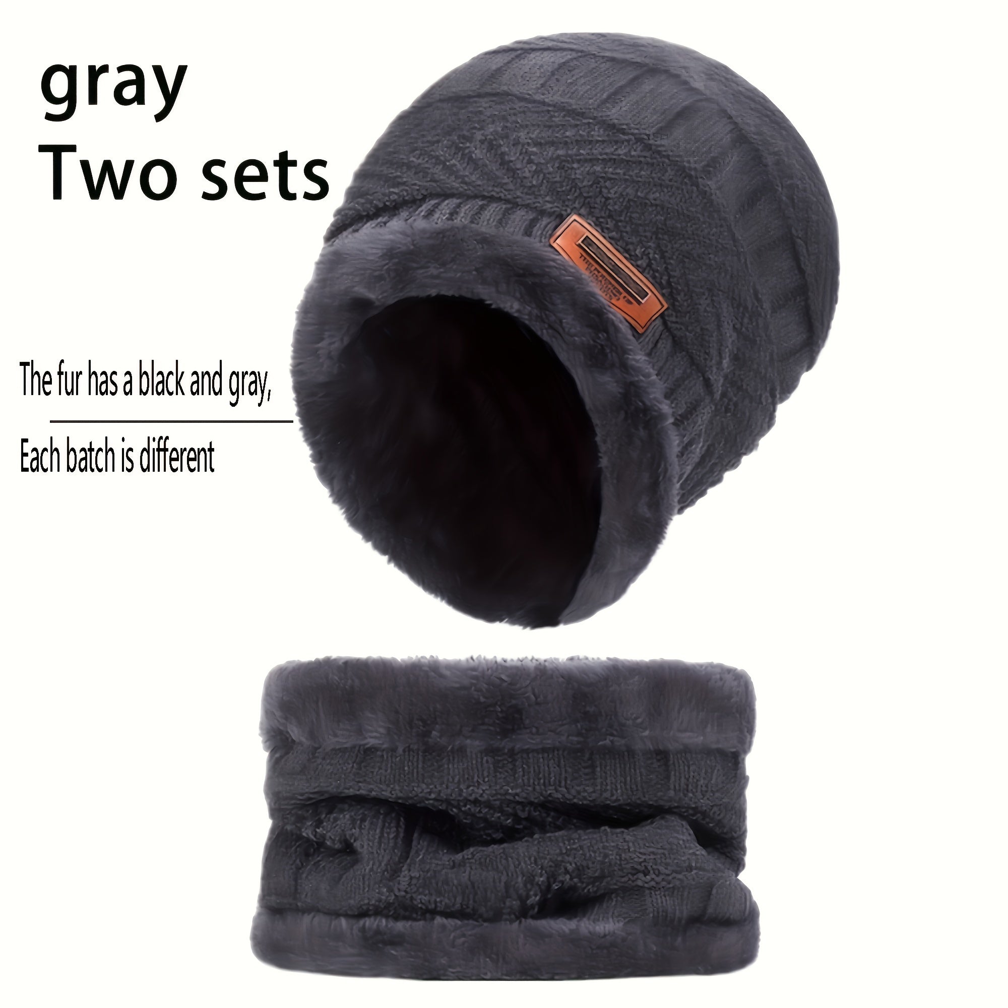 Winter Warm Windproof Hat Touch Screen Gloves Knitted Neck Cover Set
