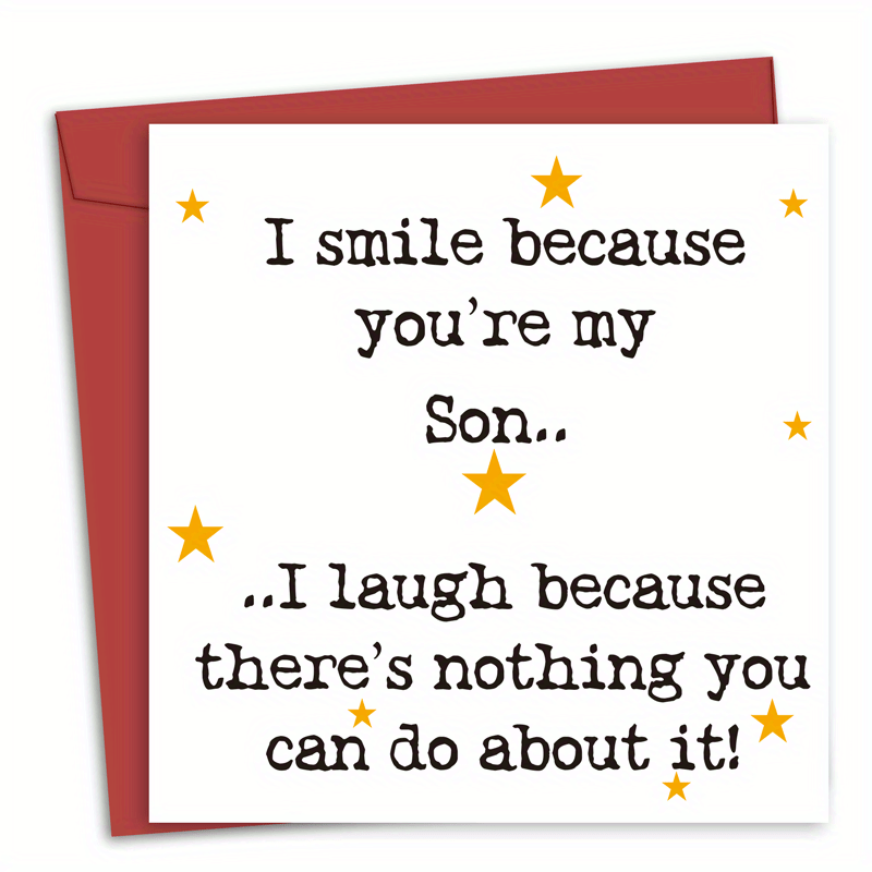 Funny Birthday Card For Son From Mom Dad Son Birthday Greeting Card