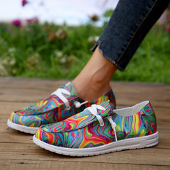 Women's Canvas Slip On Sneakers Low Top Walking Shoes