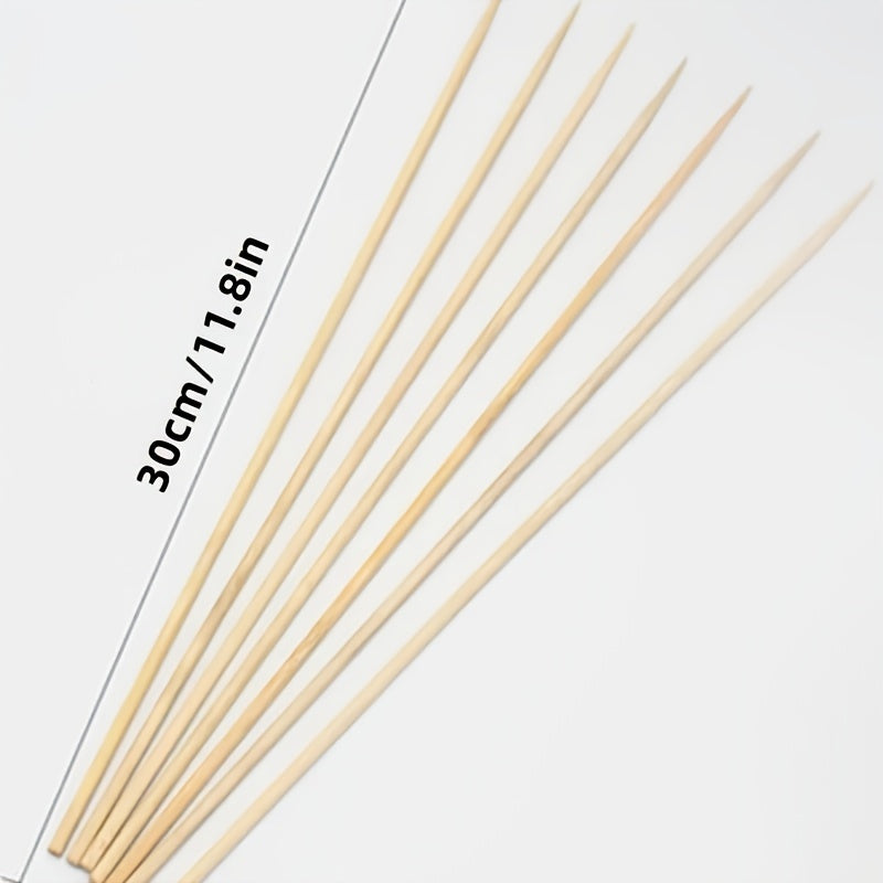 100pcs 11.8 Bamboo Skewers for Grilling BBQ Kabob Fruit & Cocktail
