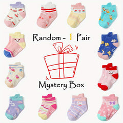 12 Pairs Girls Cartoon Toddler Socks Cotton Non-slip Walking Socks