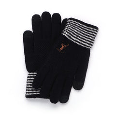 Men's Winter Gloves Plus Velvet Thickened Knitted Wool Warm Driving Glove