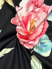Floral Print Maxi Dress Long Sleeve Surplice Neck Plus Size