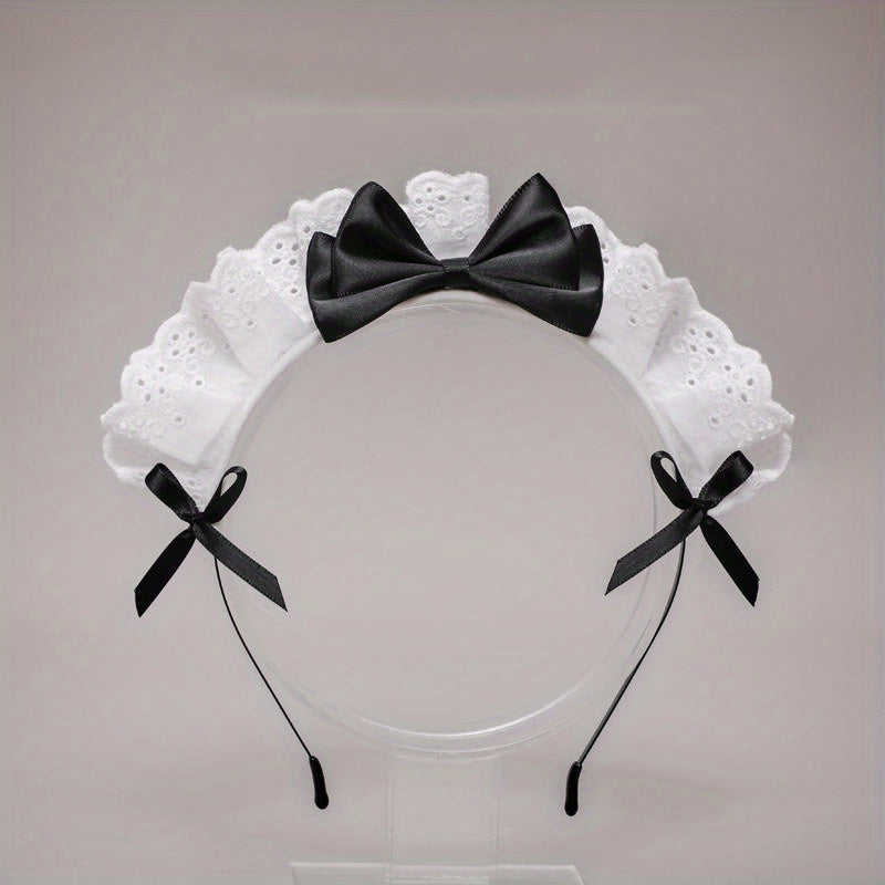 Lolita Maid Hair Hoop Bowknot Headband Cosplay Costume Hair Accessories