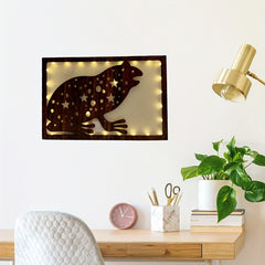 LED Frog Shape Retro Wooden Lamp Home Decoration