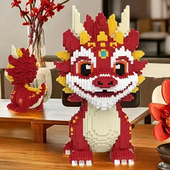 Red Kylin Dragon Building Kit - Challenging Puzzle Craft