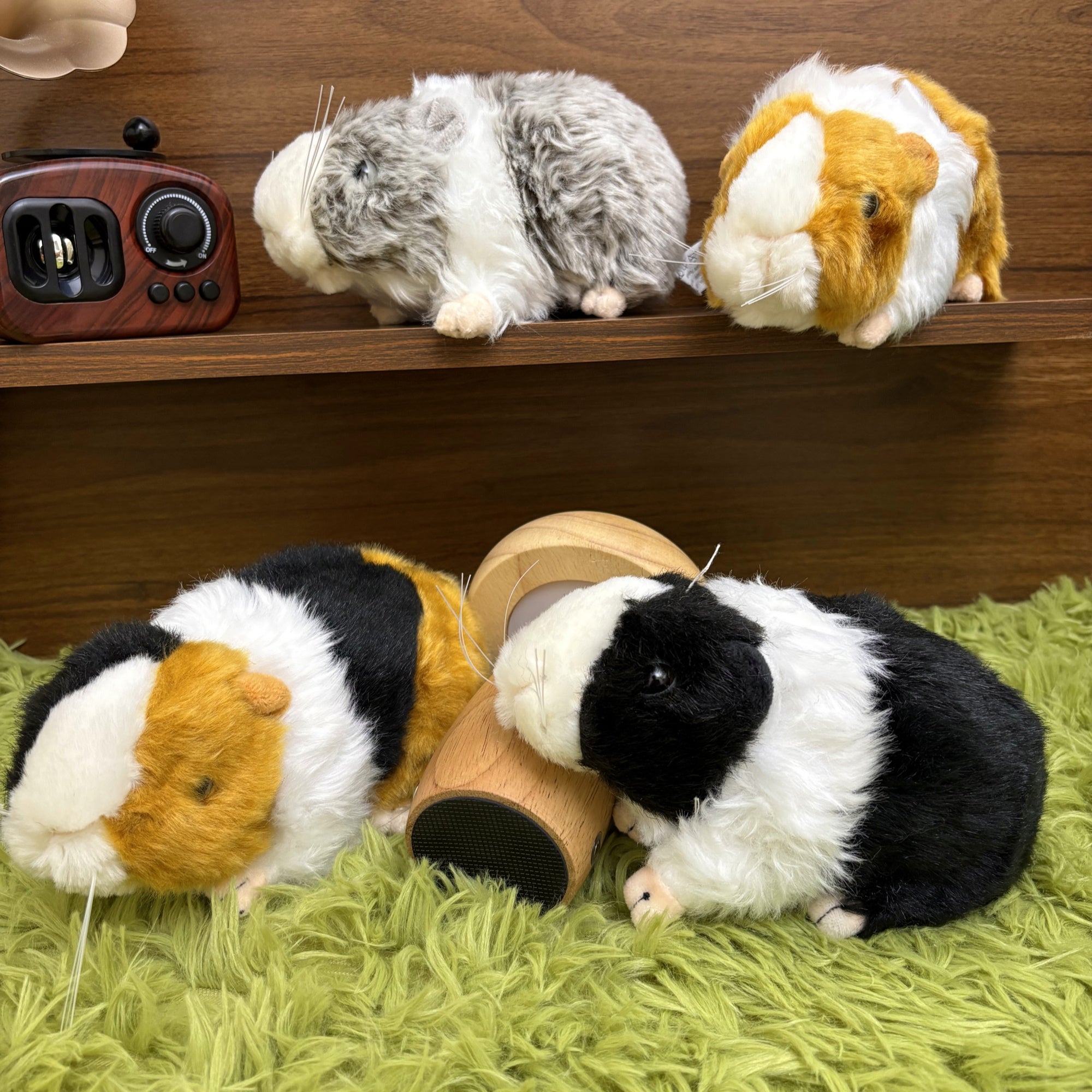 Realistic Guinea Pig Plush Soft Stuffed Animal Interactive Toy Brown Fur Gift