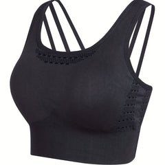  Seamless High Elastic Sports Bra with Removable Pads