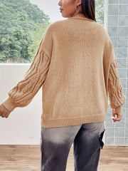  Solid Chunky Long Sleeve Cardigan