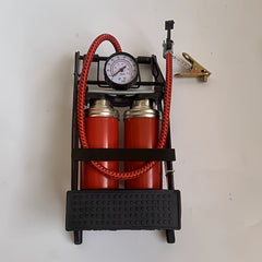 Dual Tube High Pressure Foot Pump with Gauge for Balloon Basketball