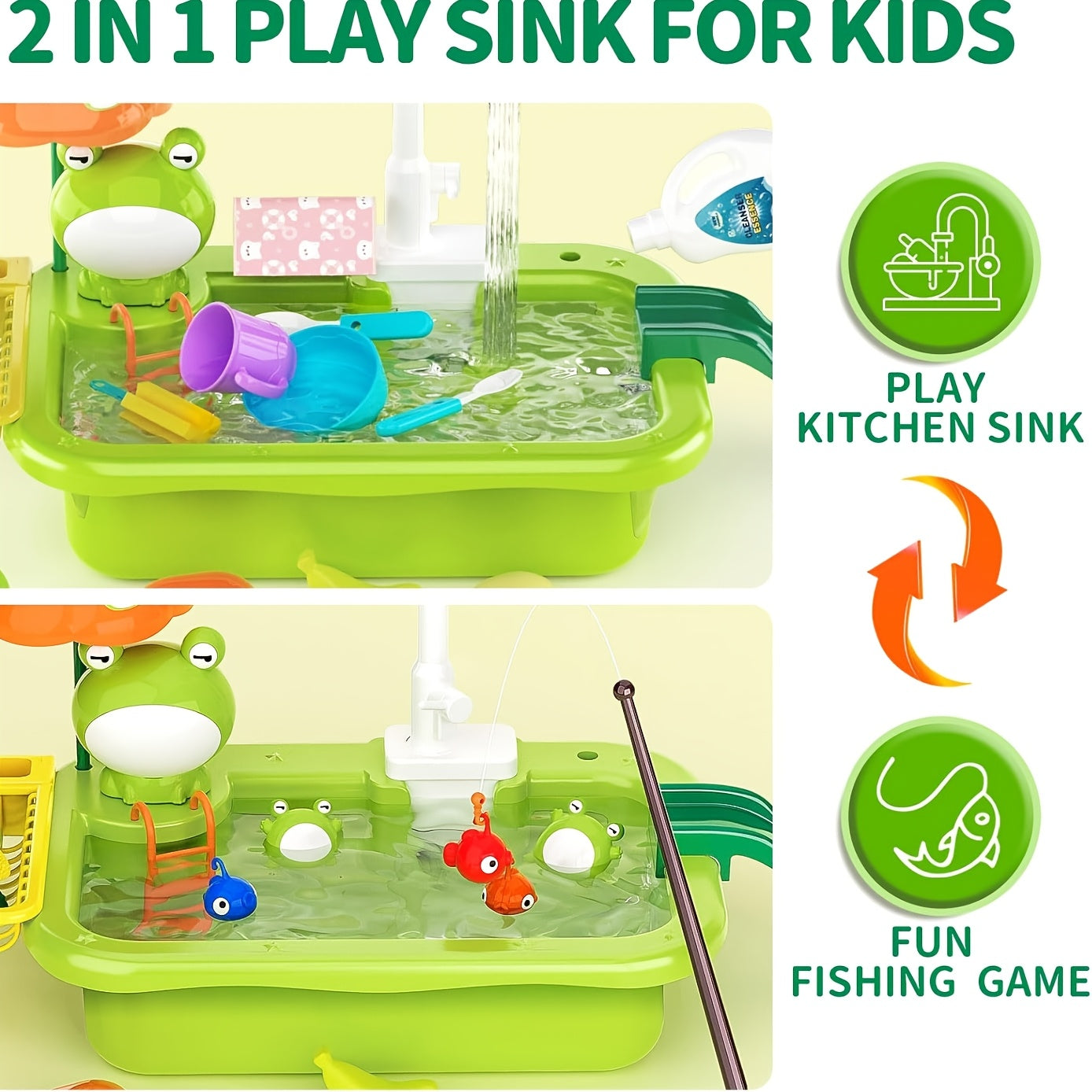 Kitchen Sink Toys with Faucet for Kids