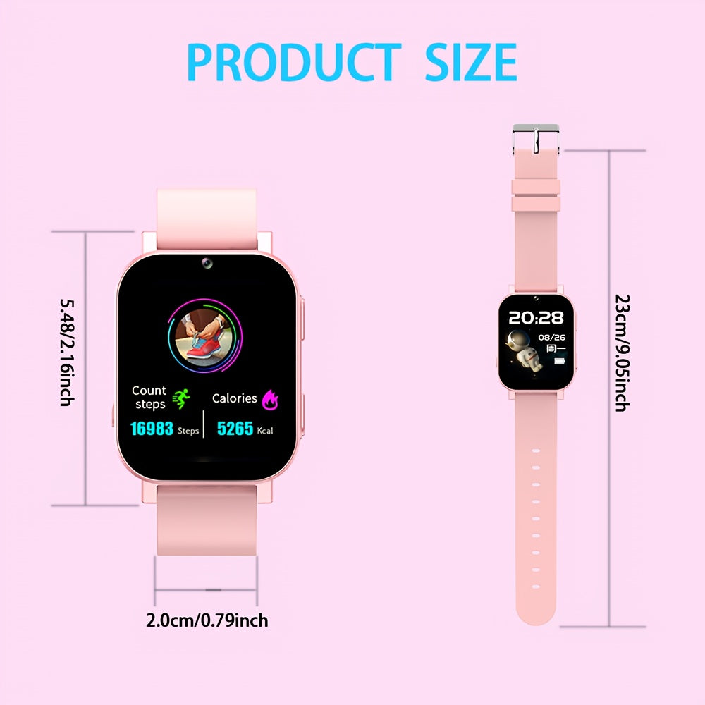 ERUN Kids Smart Watch Pink Digital Display with Music Games Rechargeable Lithium
