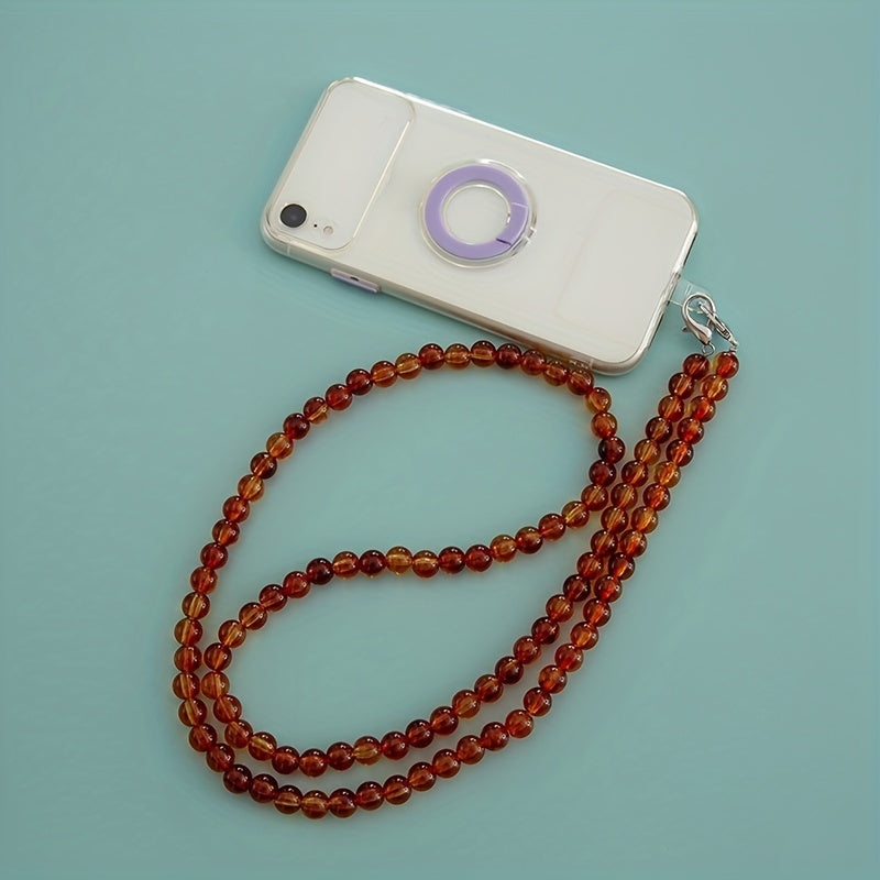 Boho Style Acrylic Bead Chain Bag Strap Silver Hardware