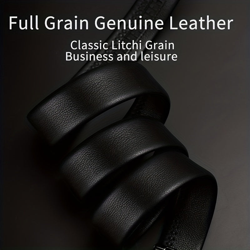 Cowhide Men's Automatic Buckle Belt Leather Business Casual Pants Belt