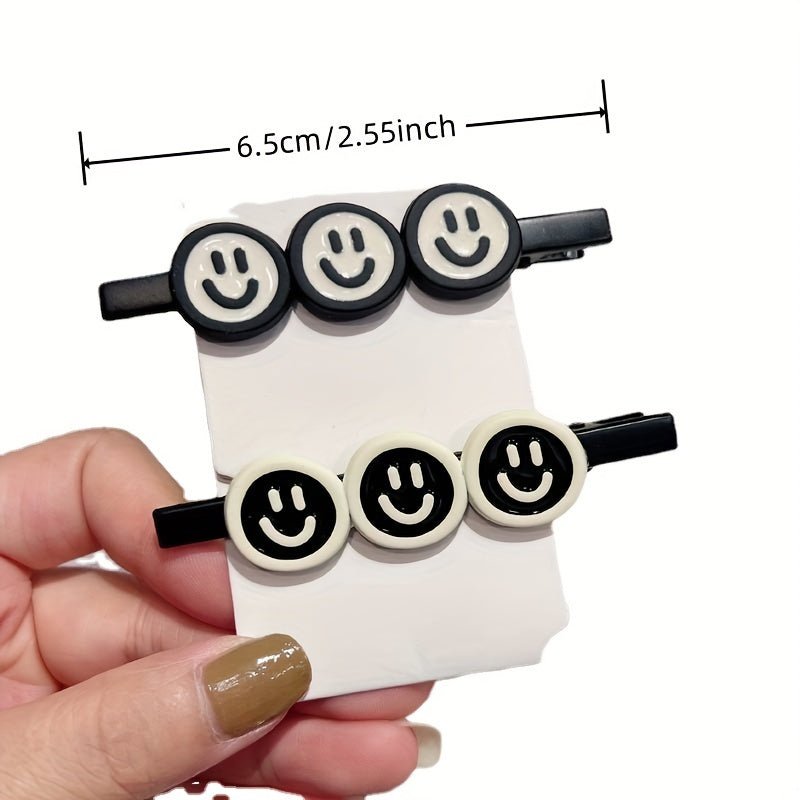 Alloy Smiley Face Hair Clip Girl's Side Clip Headwear Hair Accessories Female