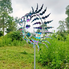 Metal Windmill Wind Catcher Garden Weather Vane Yard Decoration