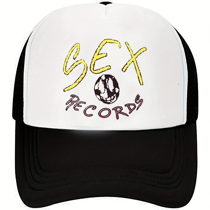Men's Funny Record Hat Sunshade Mesh Baseball Cap