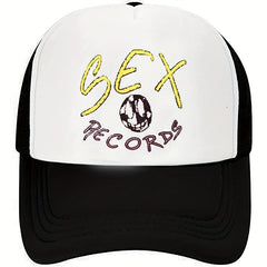Men's Funny Record Hat Sunshade Mesh Baseball Cap