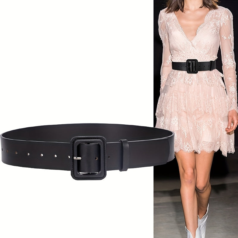 Classic Solid Wide Belt for Women