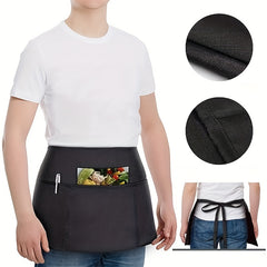 3pcs Waitress Apron Server Aprons With 3 Pockets