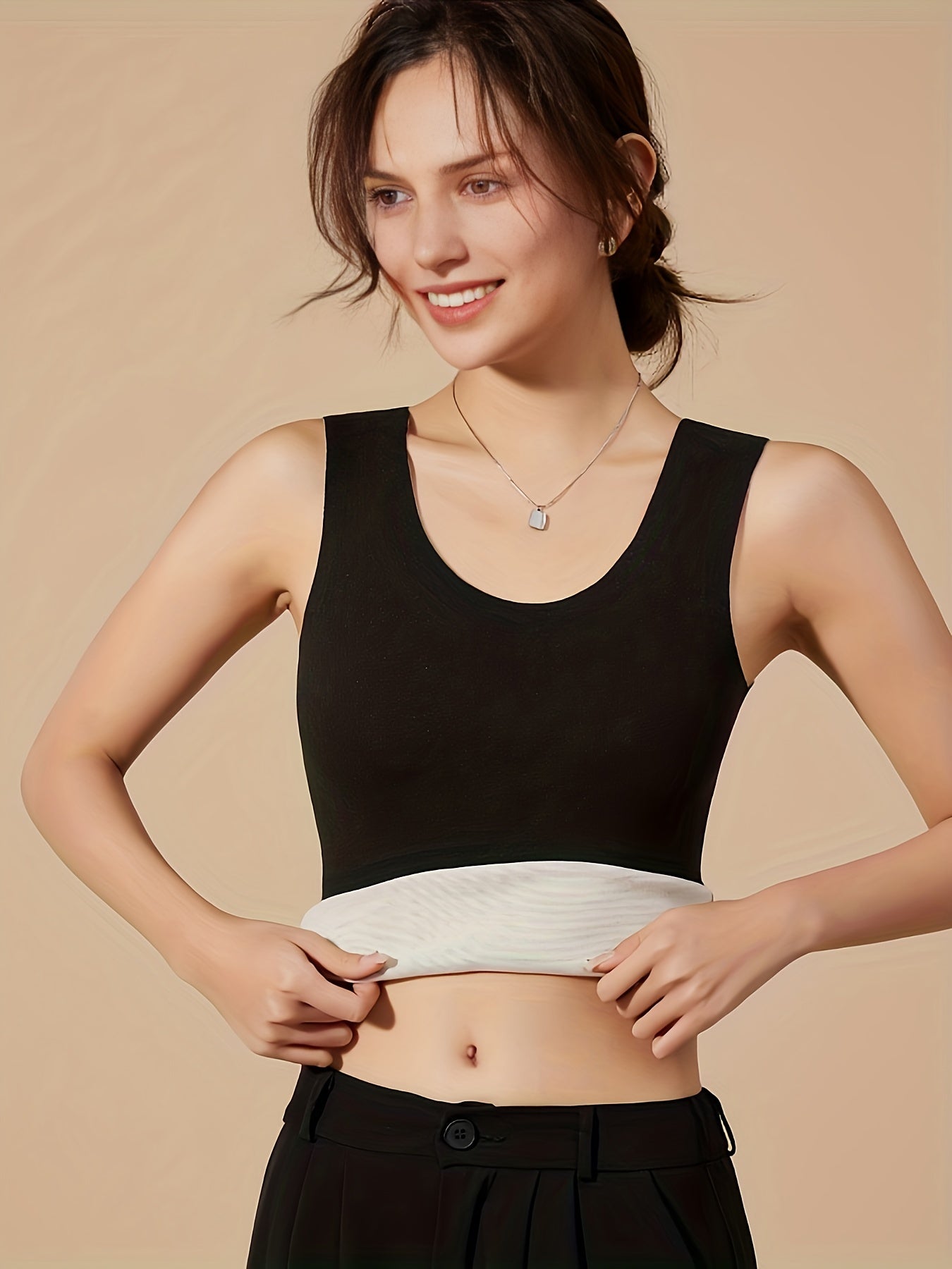 Seamless Thermal Underwear Top Sleeveless Tank Top Women's Lingerie