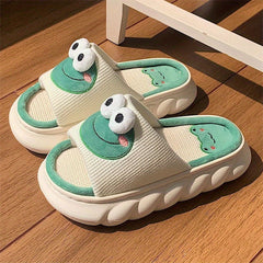 Men's Anti-Skid Frog Slides Open Back Slippers Elevator Shoes