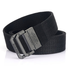 Casual Braided Leather Belt with Double Loop Canvas for Men