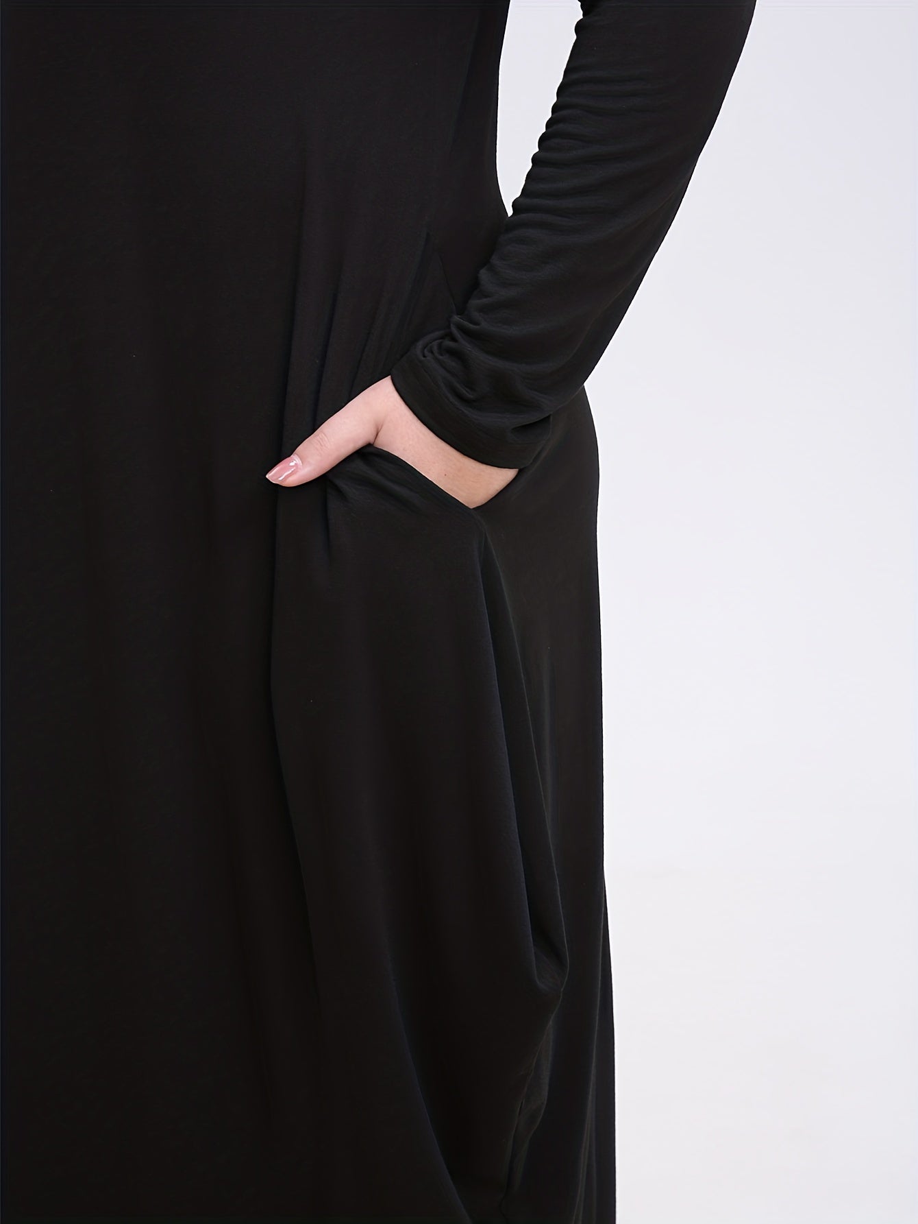  Long Sleeve Baggy Maxi Dress with Pockets