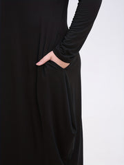 Long Sleeve Baggy Maxi Dress with Pockets
