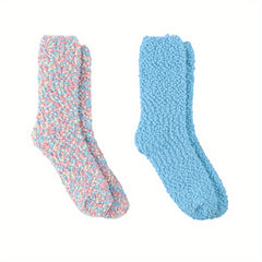 2 Pairs Warm Fuzzy Floor Socks Women's Stockings