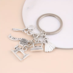Y2K Metal Sewing Machine Key Chain for Women Girl Gift